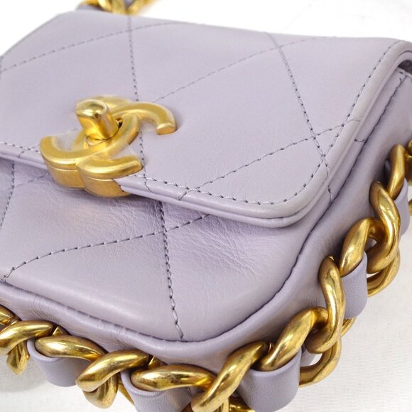 Chanel Purple Calfskin Framing Chain Flap Bag NQ00881 - Picture 3 of 6